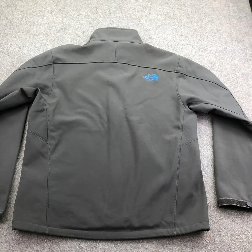 The North Face Jacket Mens Medium Gray Softshell Fleece Full Zip Hiking Outdoor